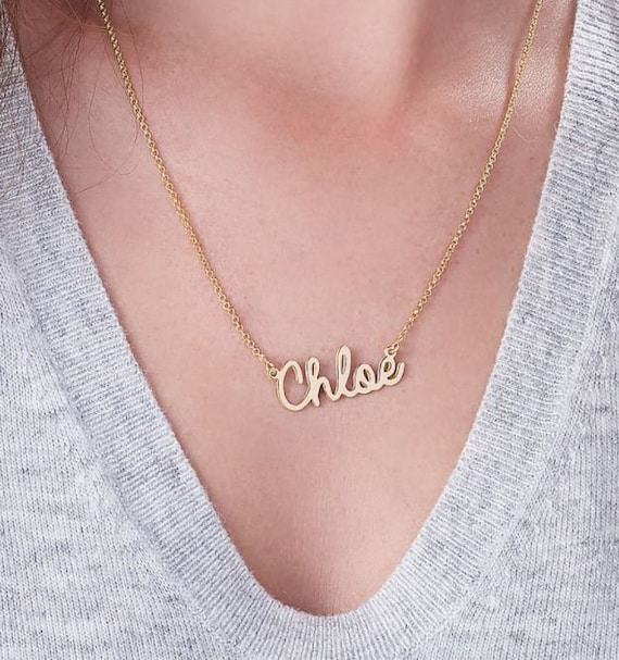 10kt. Real Gold Personalized Custom Name Necklace friendship