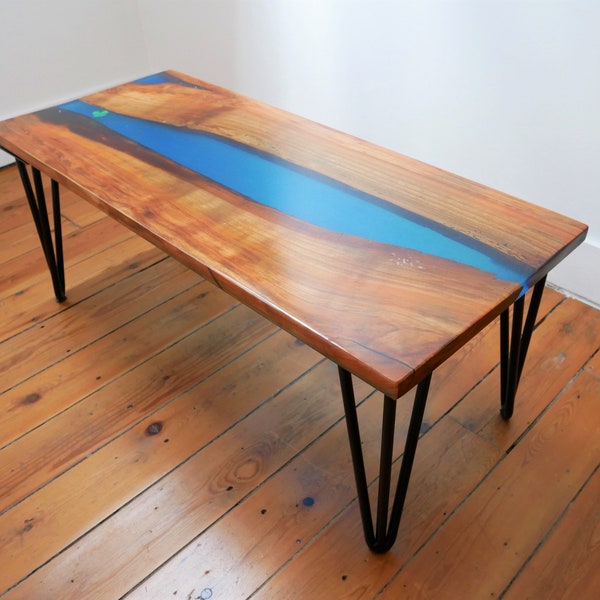 River table blue resin epoxy