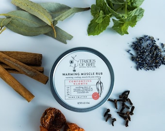 Warming Muscle Rub: Natural Arnica, Cayenne & Peppermint Balm (4 oz)