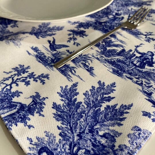 Disover Toile de Jouy Bleu Blanc Placemat