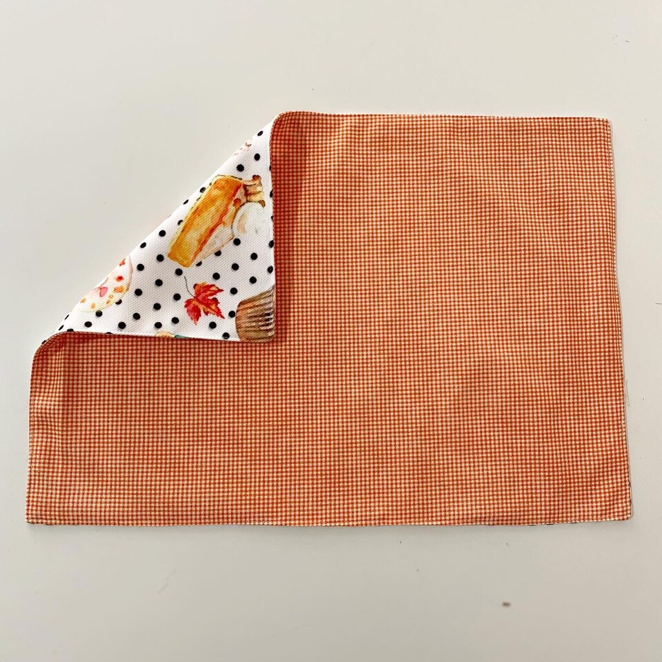 Pumpkin White and Orange Checkered Housewarming Placemat