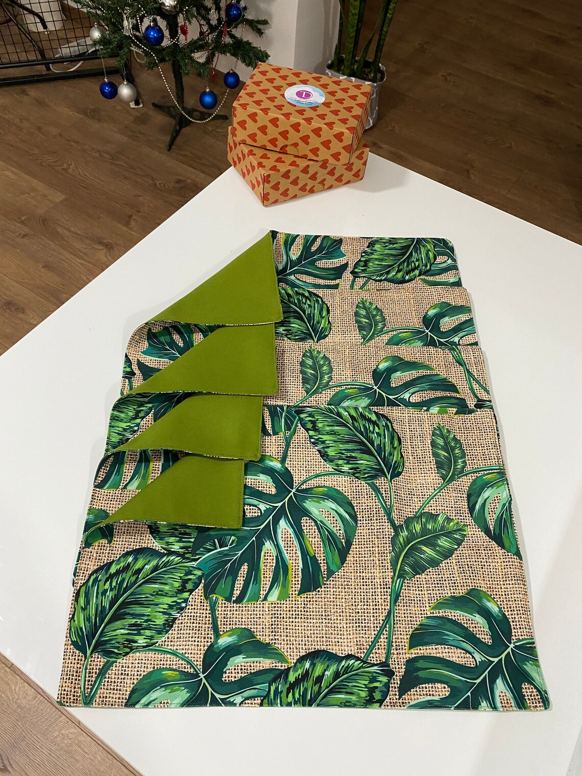 Leaves Placemat Set 4 6 8 10 Pieces Leaf Pattern Etsy UK