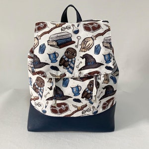 Sac à dos d'école magique, sac de sorcier, cadeau pour amateur de lecture, sac à dos fantastique, sac unisexe, sac de voyage fait main, esthétique sorcière, cadeau livresque