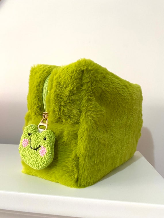 Faux fur makeup bag sale