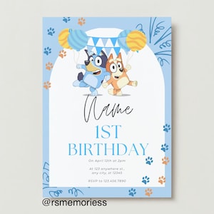 Bluey Birthday Invitation | Birthday Invitation | Bluey Birthday Digital Template | Bingo | kids birthday | Bluey Theme | Bluey Party Invite
