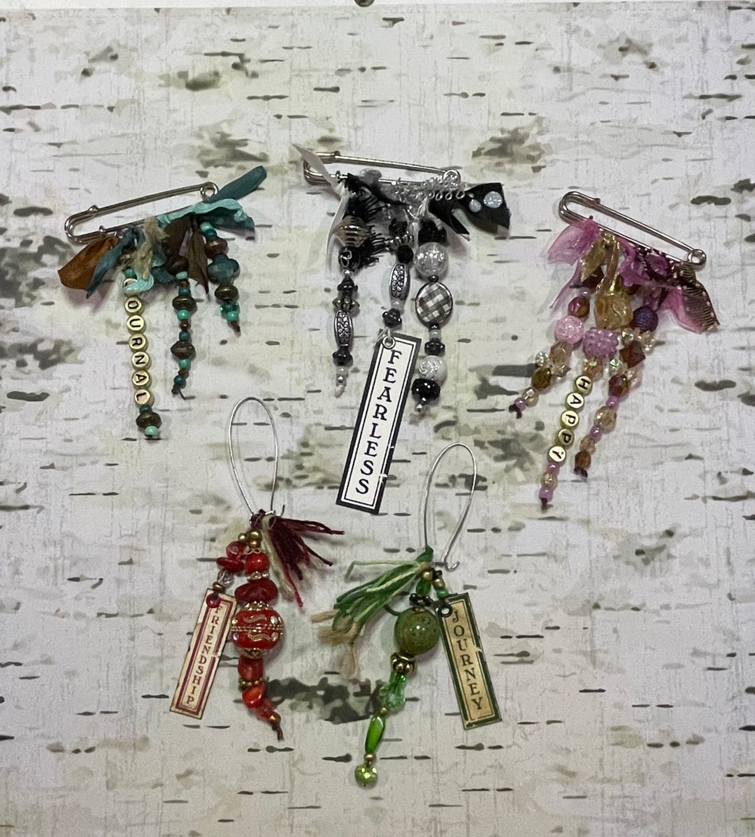 Junk Journal Dangles Beaded Dangles Journal Decoration Etsy