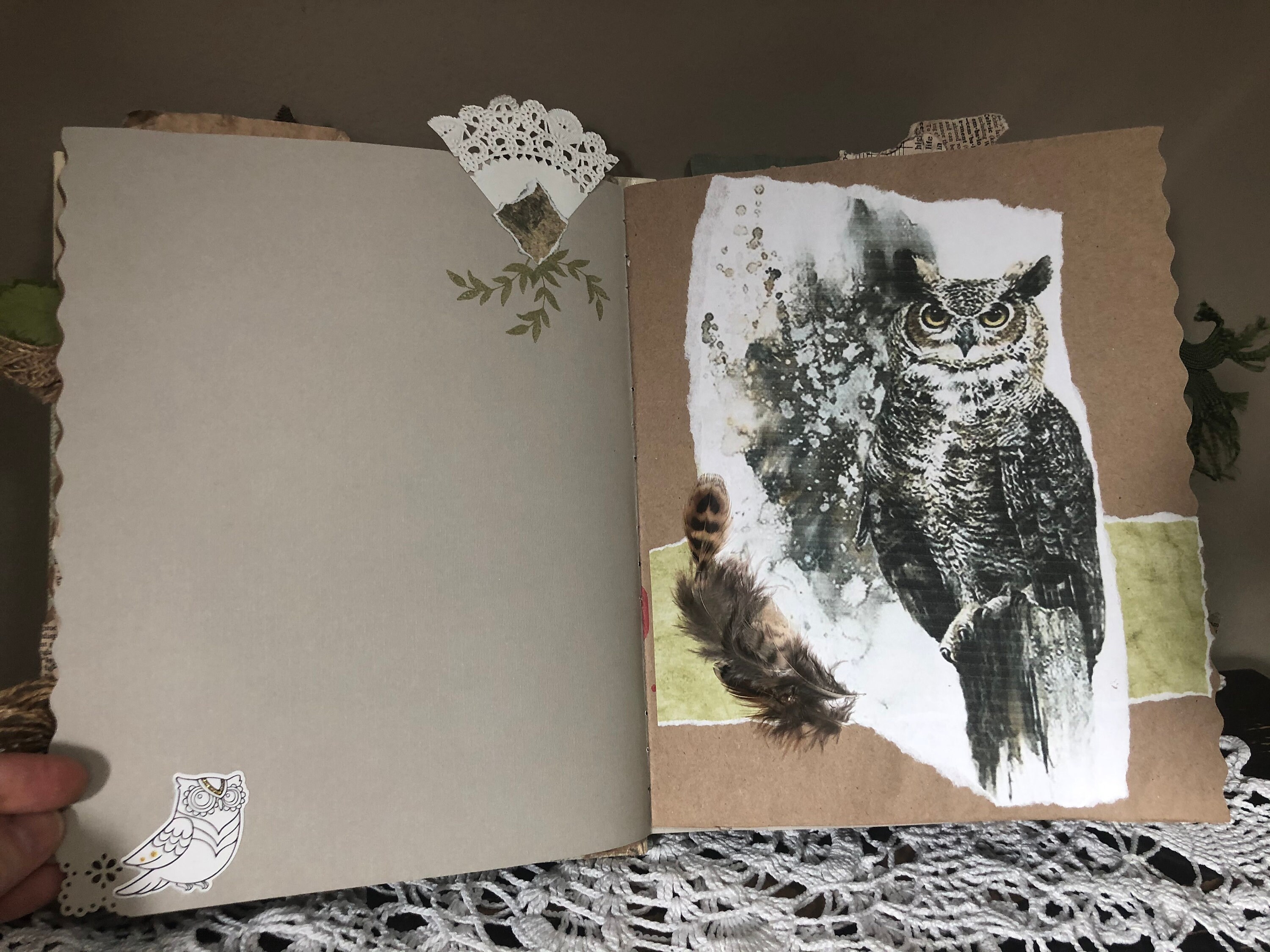 Owl Journal handmade notebook handbound book diary Etsy