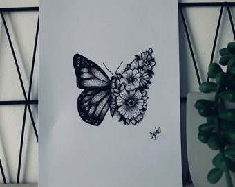 Free Free 90 Tattoo Half Butterfly Half Flower Svg SVG PNG EPS DXF File