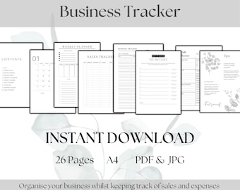 Business Planner Binder | Sales Tracker | Expense Tracker | Printable | Business Sheets | Small Business | Etsy Plan | Business Organiser