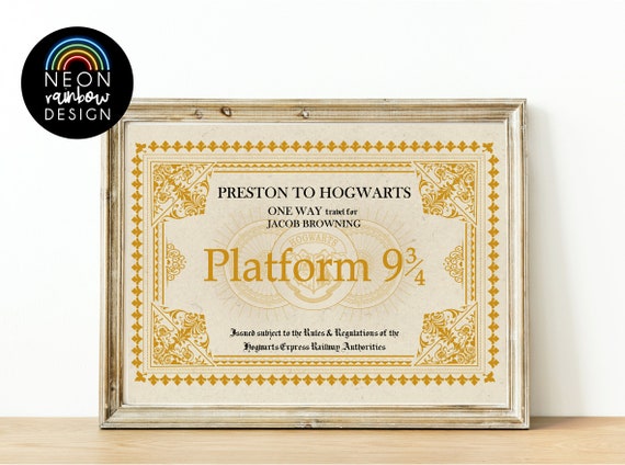 Personalised hogwarts express ticket hotsell