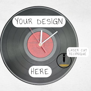 Personalized Clock, Vinyl Record Clock, Unique Wall Clock, Gift Wall Clock, Custom Logo Clock, Personalised Gift for Music lover, Musician