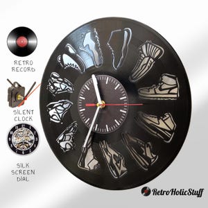 Sneakerhead Vinyl Record Clock, Pop Culture Wall Decoration for Hypebeast Room, Streetwear Fashion Decor for Trendsetters