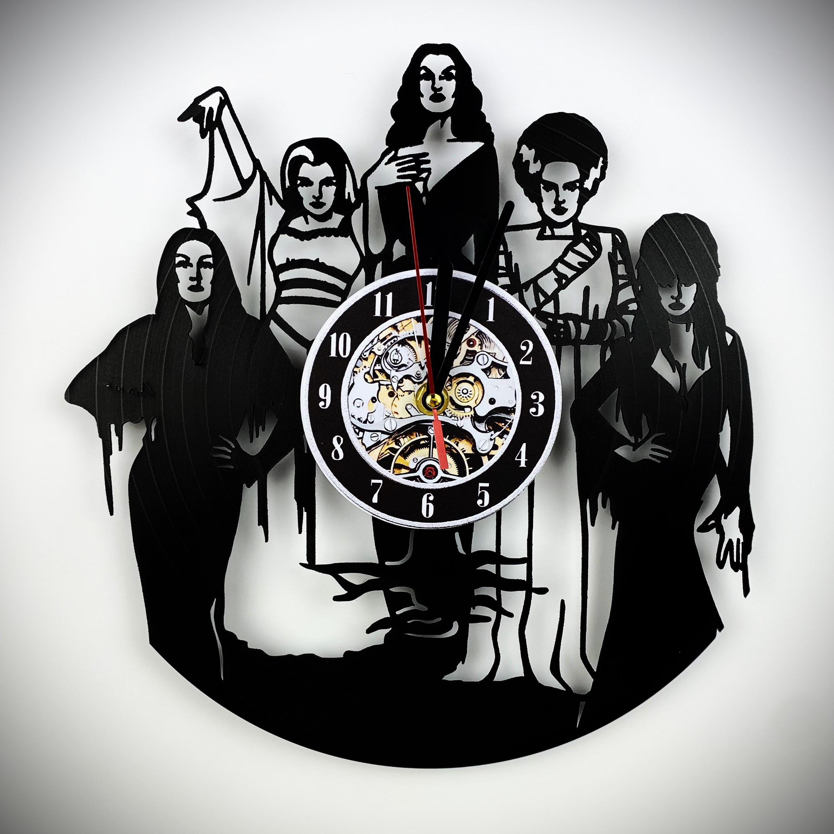 Vinyl Record Clock - Spooky Home Decor & Horror Movie Room Decor ...