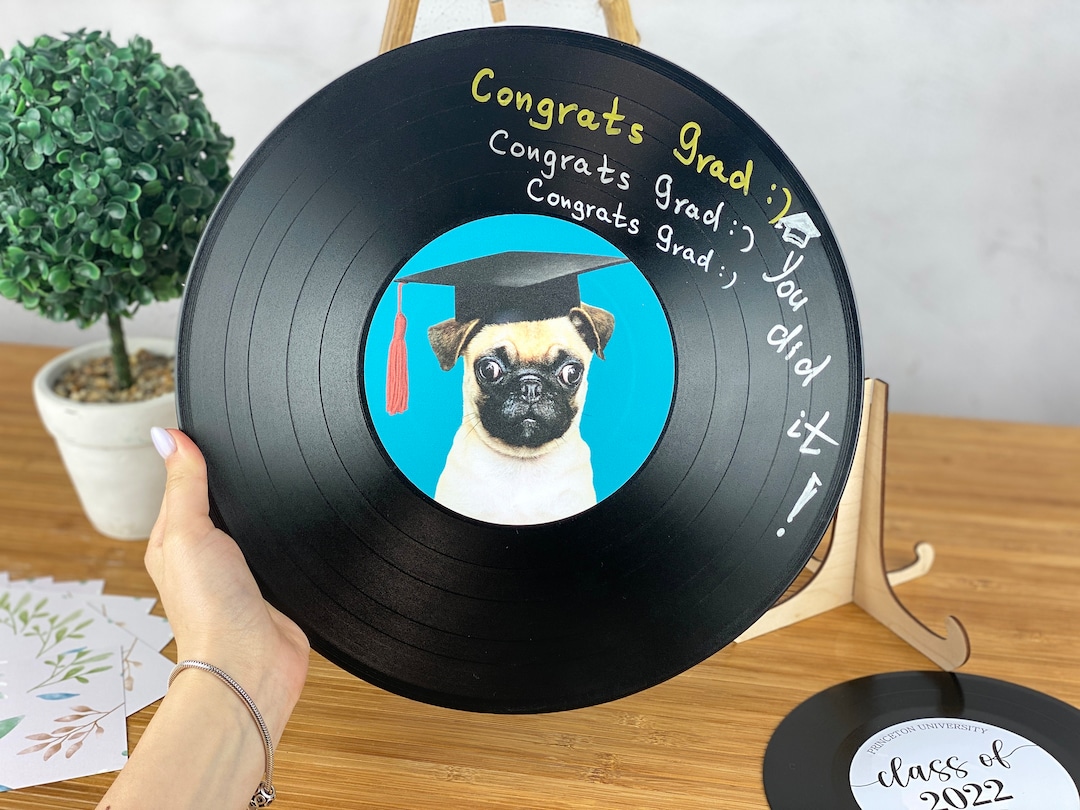 Graduation Guest Book Alternative Vinyl Record, Personalized Photo ...