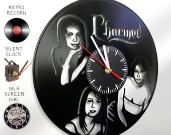 Charmed TV Show Vinyl Record Clock, Halliwell Sisters Wall Decor