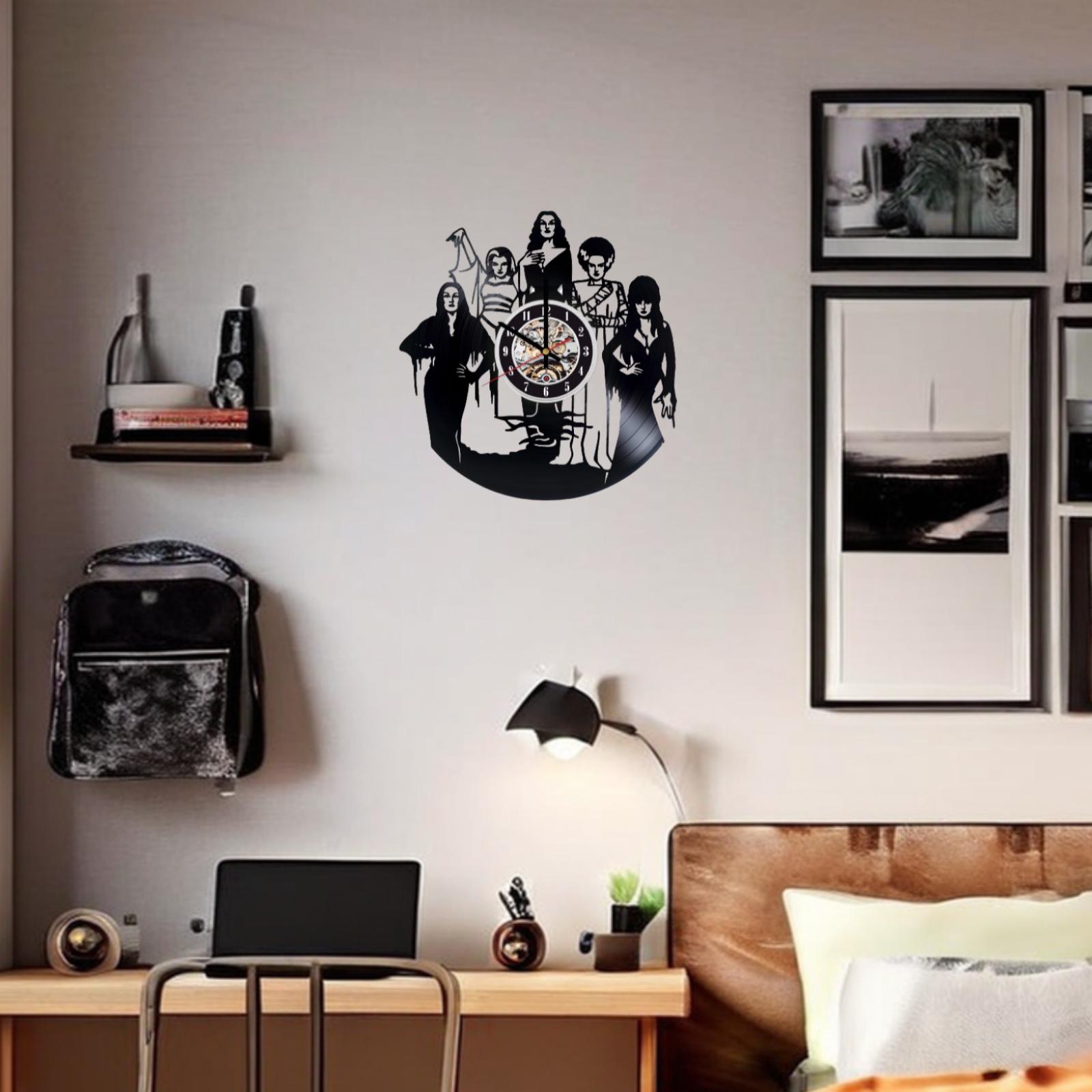 Vinyl Record Clock - Spooky Home Decor & Horror Movie Room Decor ...