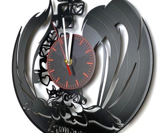 Orologio in vinile Pepe Le Pew: decorazione da parete a forma di puzzola dei cartoni animati