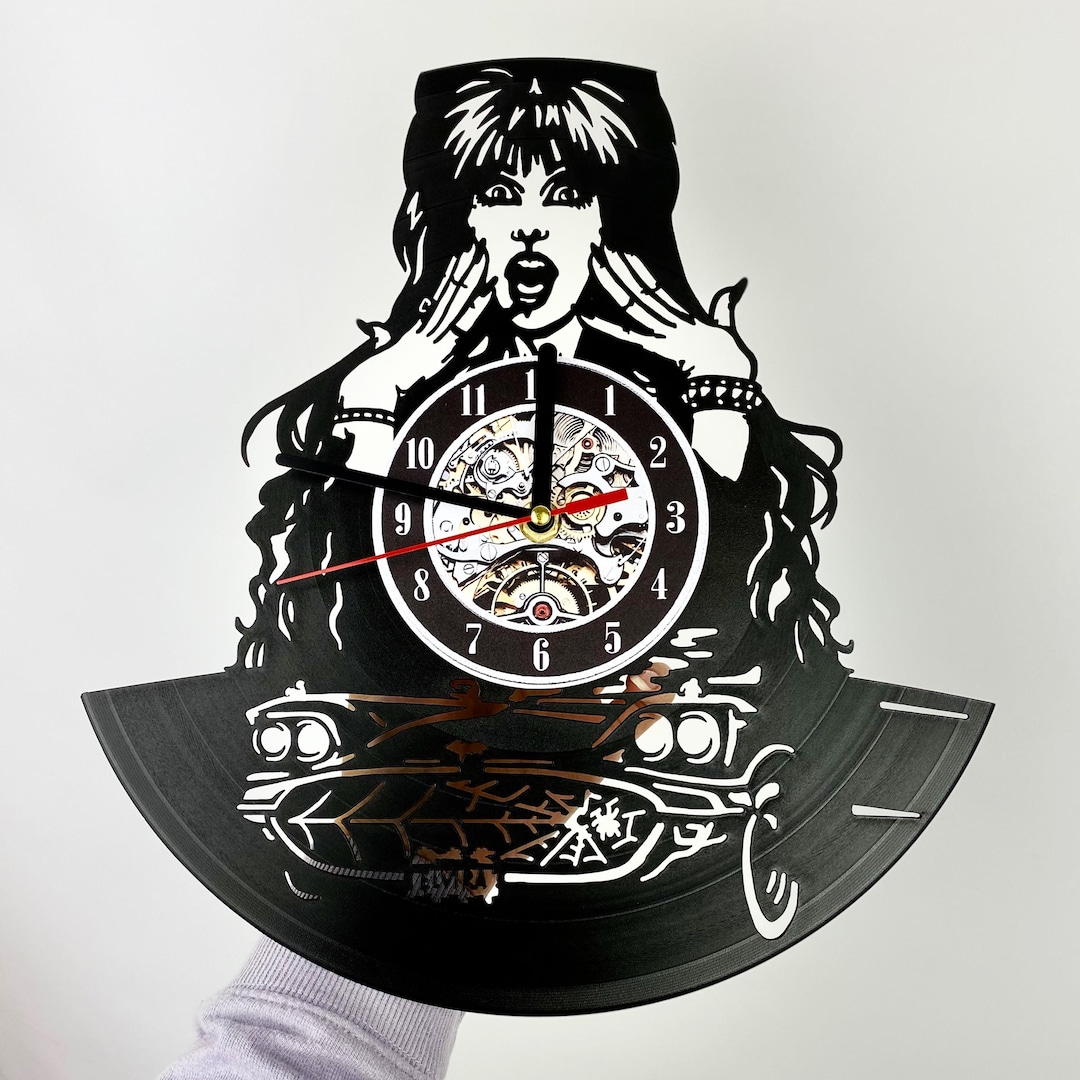 Scream Clock Image Elvira Vinyl Clock, Mistresses of the Darkness Design Wall Clock ...