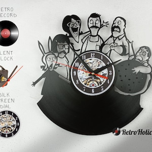 Delightful Bob&#39;s Burgers Vinyl Record Clock for Stylish Wall Decor