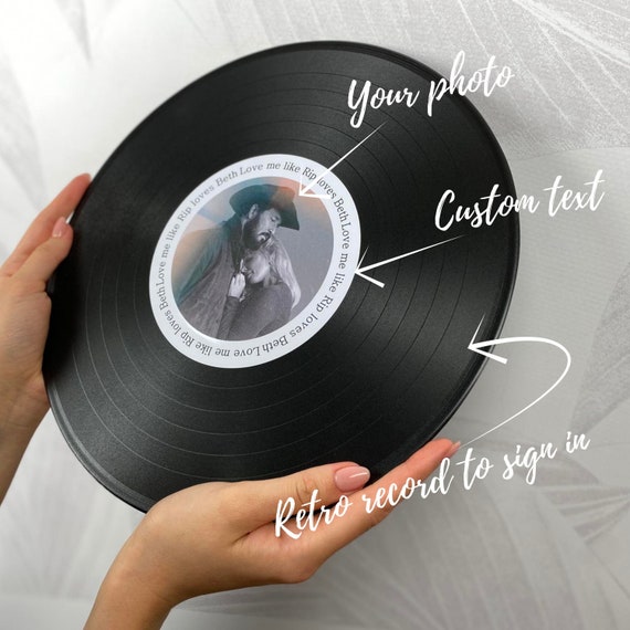Photo Guest Book Record to Sign Custom Vinyl Record 12 In Etsy