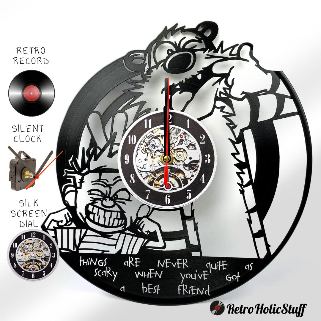 Calvin and Hobbs Vinyl Wall Clock, Comic Strip Nursery Decor - Etsy