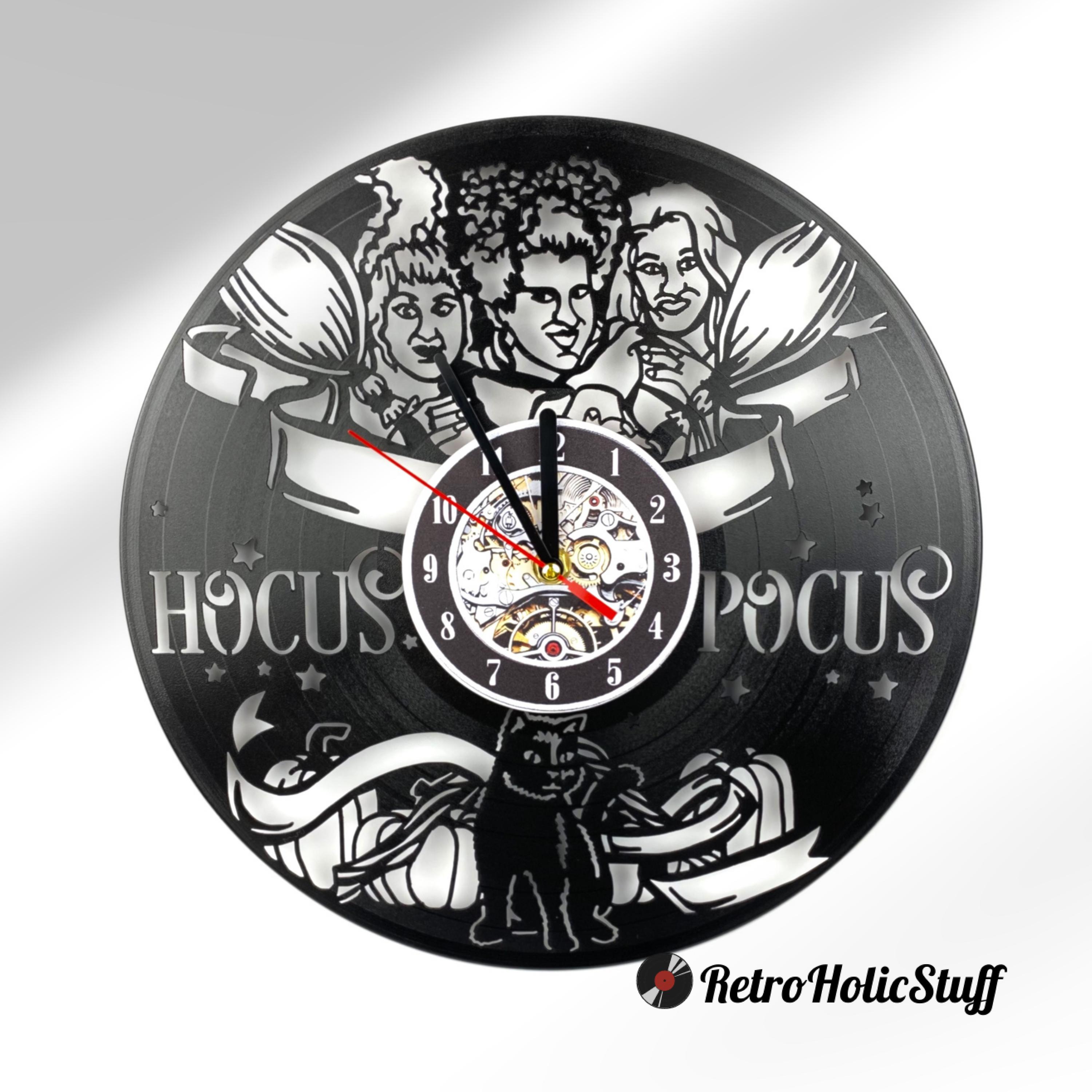 Salem Clock, Sanderson Sister Decor, Vinyl Record Clock, Witches Wall Decoration, Spooky Wall Decor, Retro Halloween clock