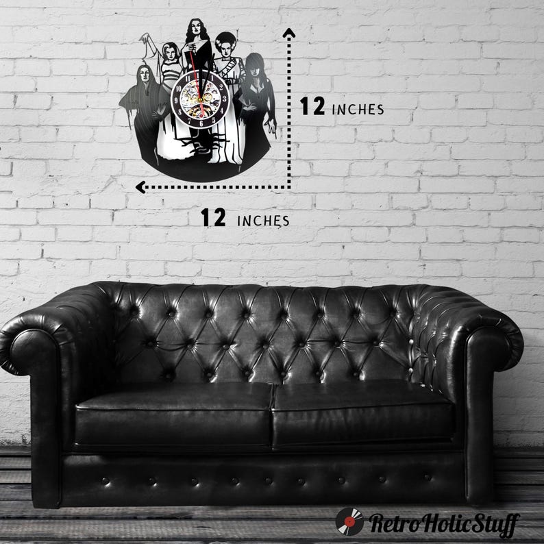 Vinyl Record Clock - Spooky Home Decor & Horror Movie Room Decor ...