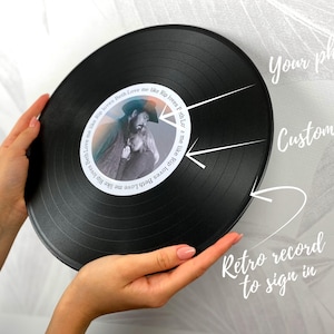 Vinyl Record Guest Book Alternative, Custom Photo Wedding Guestbook, Personalized Sign Our Record