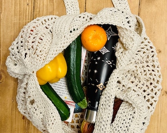 Market bag, eco bag, handmade crochet bag, retro bag, shopping bag, farmers market bag, grocery bag, reusable bag, mesh shopping bag, eco,