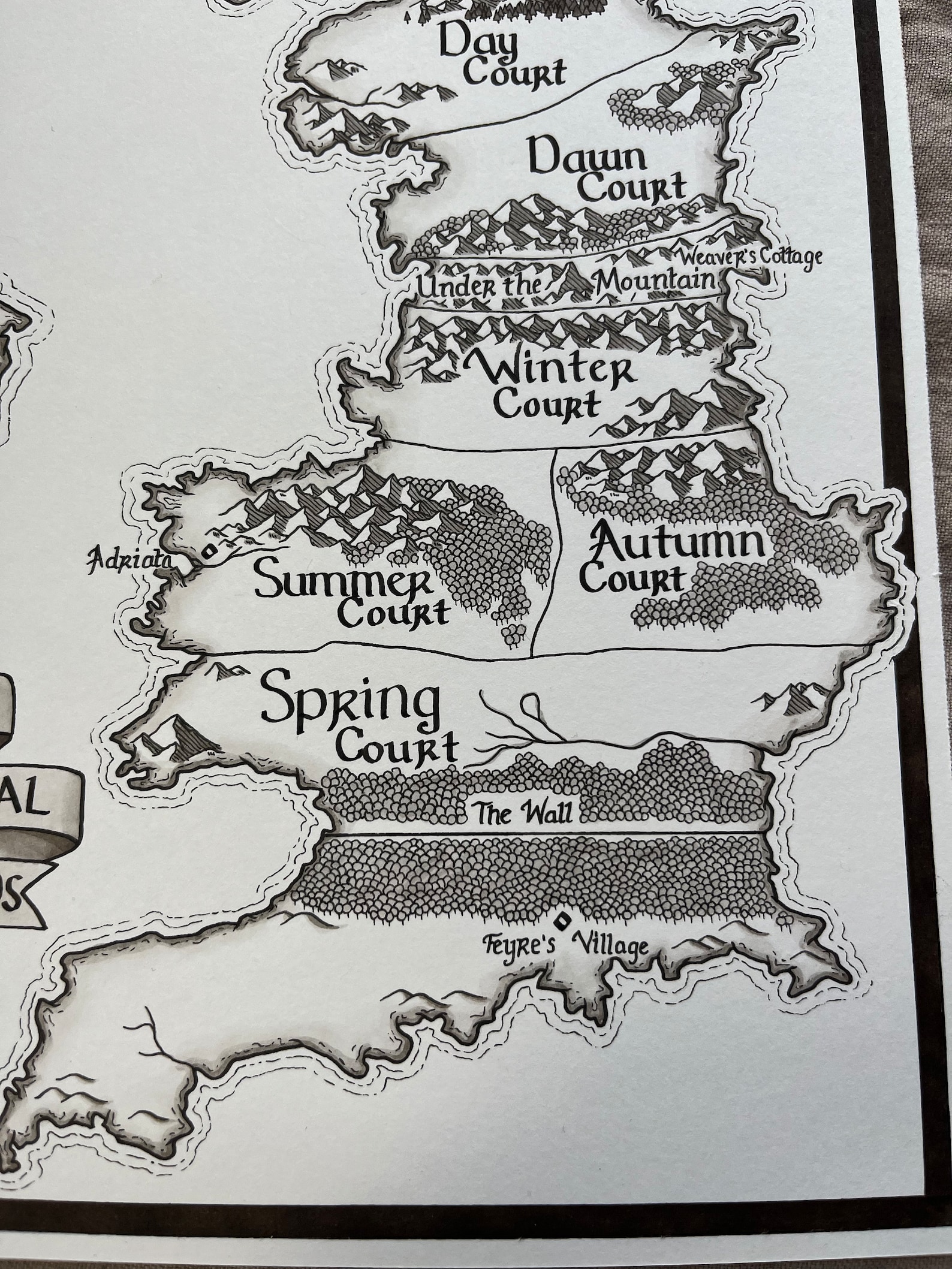 Hand Drawn not Print Prythian Map ACOTAR Hand Drawn - Etsy UK