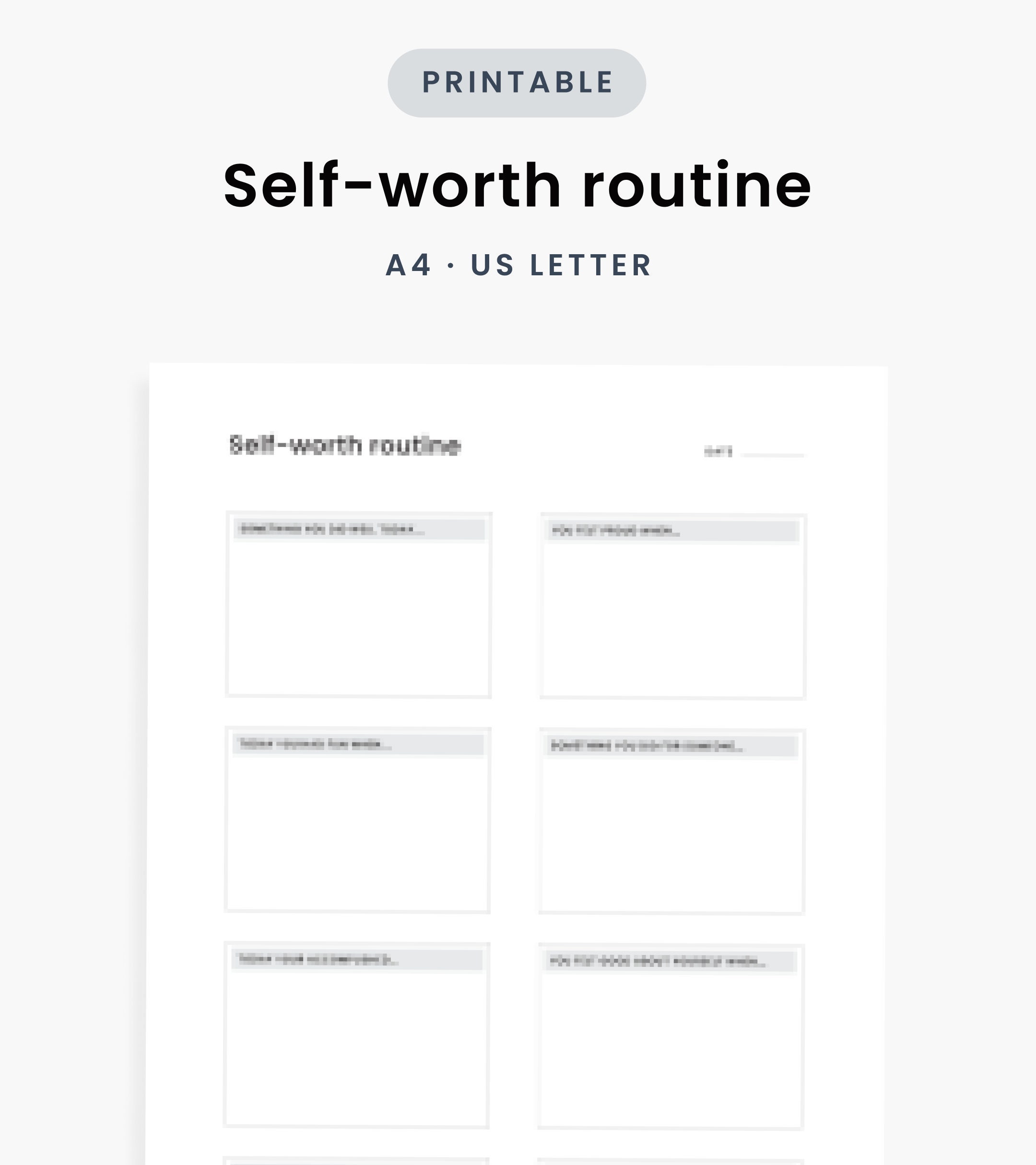 Self Worth Routine Daily Prompts Digital Planner Printable | Etsy