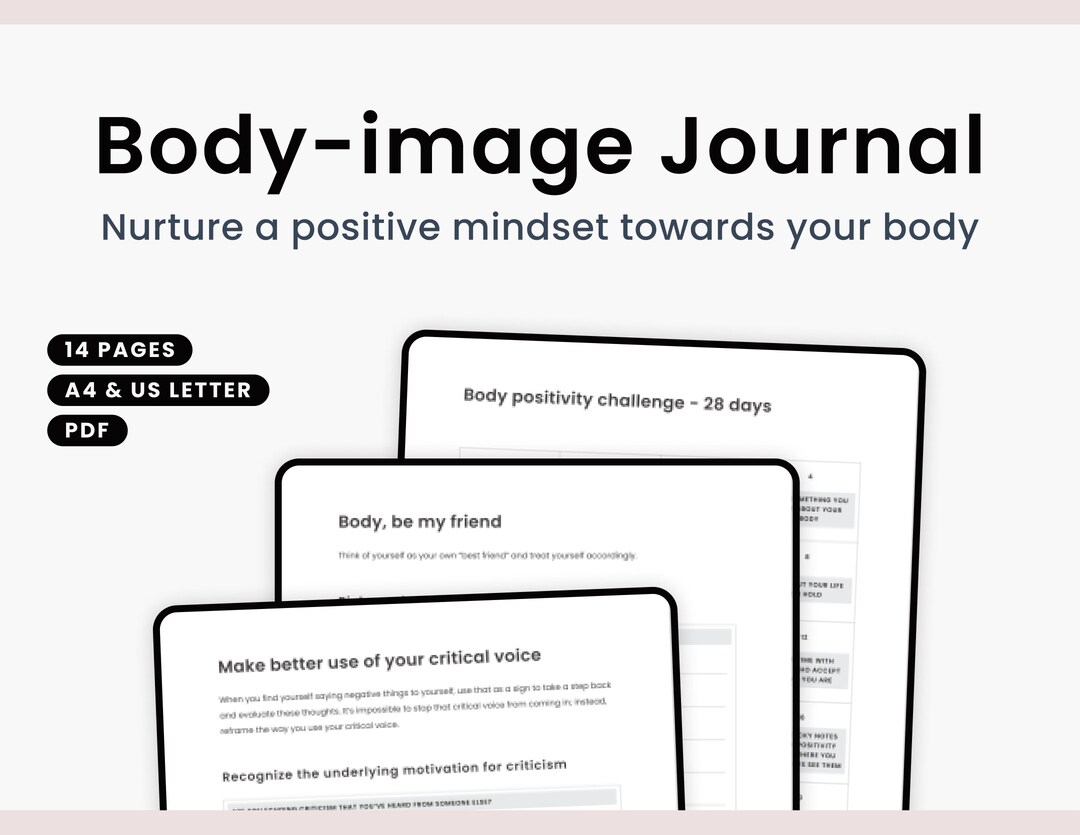 Body Image Workbook Minimalist & Aesthetic Body Positive Etsy Australia