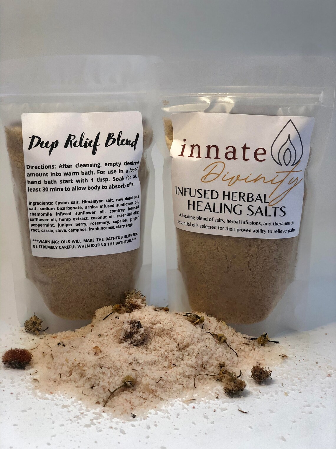 Pain Relieving Infused Herbal Bath Salts With Arnica, Comfrey