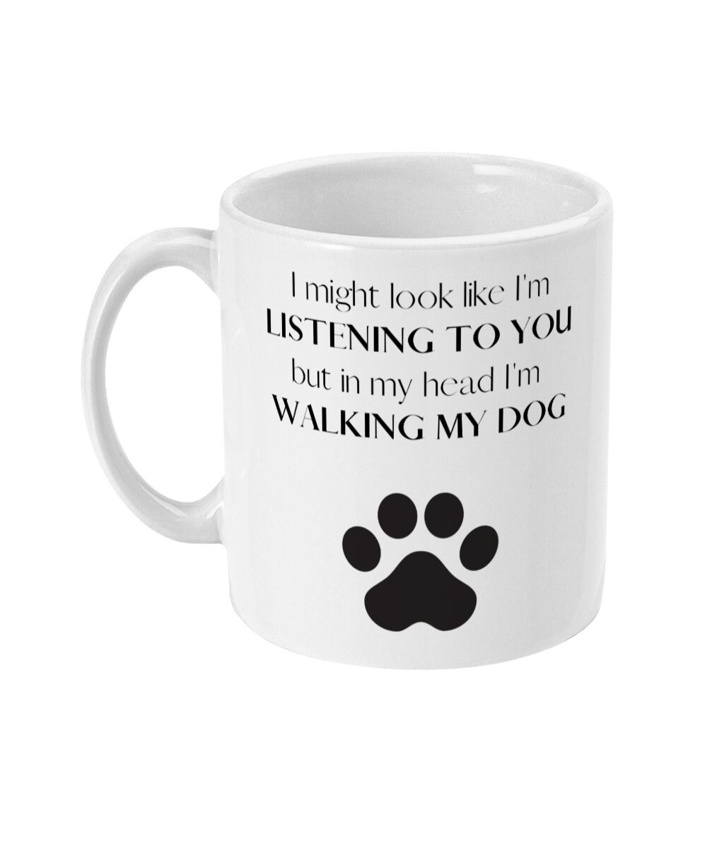 Funny Dog Lover Mugs, Walking My Dog Mug, Novelty Birthday Gift, Secret