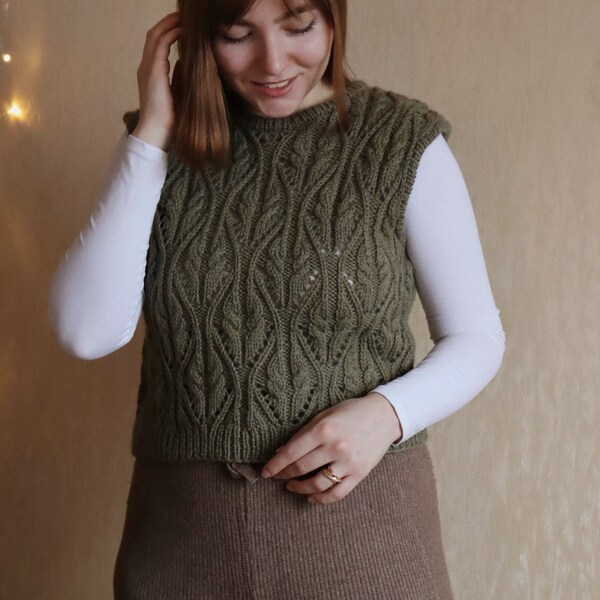 Hand Knitted Vest Etsy