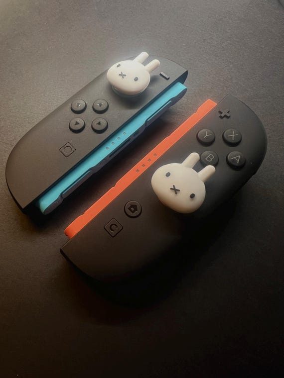 Bunny Style Thumb Grips – Bunny Joystick Covers | Cute Nintendo Switch 2 Accessories | Soft Silicone Minimal Caps