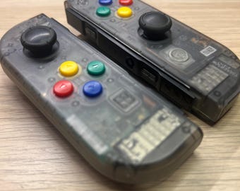 クリアブラック Joy-Con シェル改造 – レトロボタン、Nintendo Switch OLED