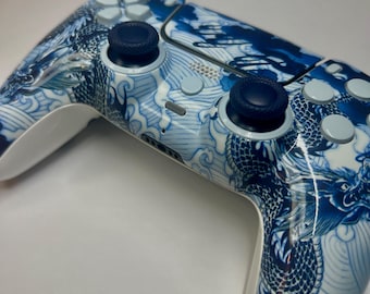 Blue Dragon PS5 Controller Shell – Custom DualSense Design
