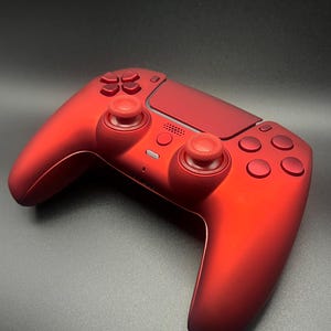Crimson Metallic PS5 Controller – Custom DualSense Design