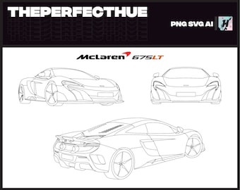 McLaren 675lt Outline Vector, Svg File For Cricut, Silhouette Cut Files, McLaren SVG, PNG/SVG/Ai Instant Digital Download | Car