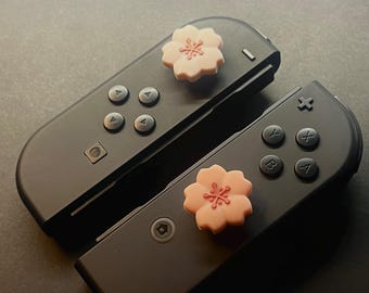 Cherry Blossom Thumb Grips – Cute Sakura Joystick Covers | Nintendo Switch OLED & Lite Accessories | Soft Caps