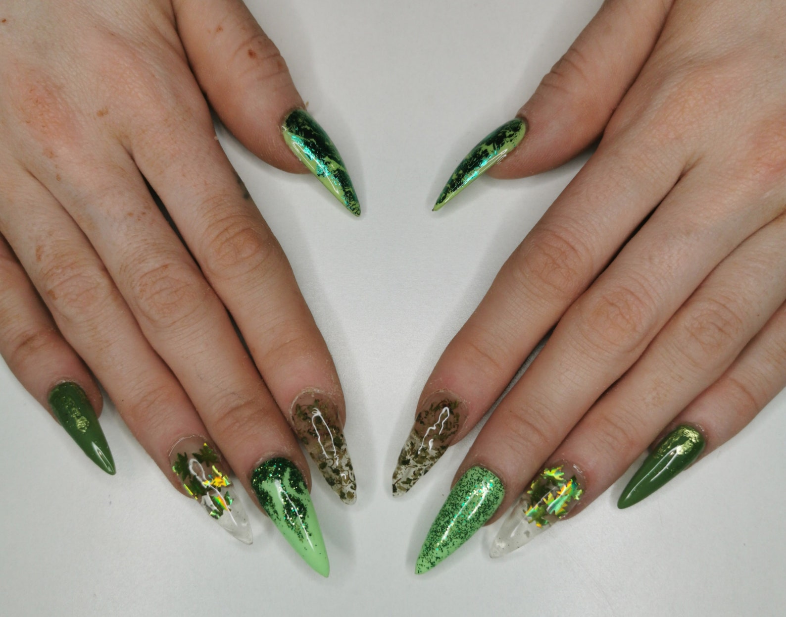 6. "Stiletto Nails with Cannabis Leaf Print" - wide 6