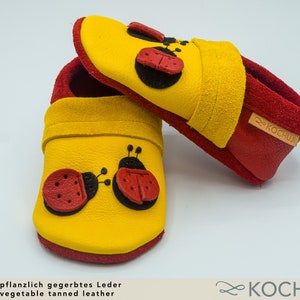 Einfache Krabbelschuhe aus Bioleder chromfrei Personalisierbar Farbwahl