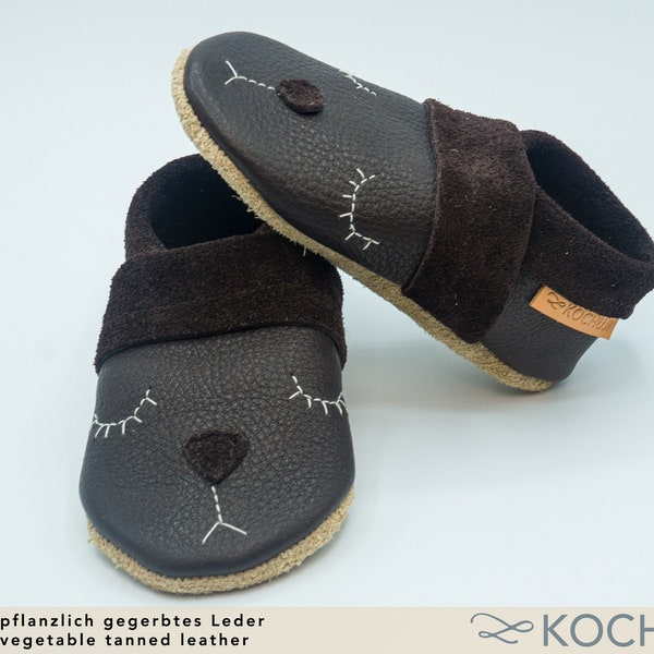 Bioleder Krabbelschuhe Hase / Personalisierbar / Verschiedene Größen und Farben / Lederpuschen / Pflanzliche Gerbung / Chromfrei