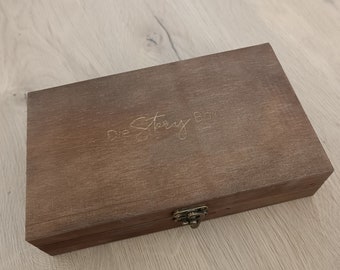 Fotobox aus Holz mit Gravur Holzkiste Holzgeschenkbox