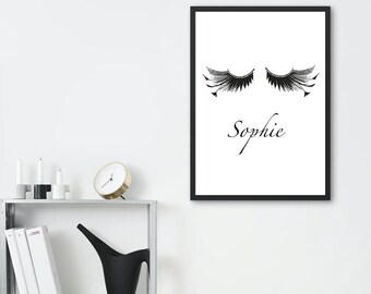 Eyelashes Print/ Makeup Print/ Glamorous Print/Eyelashes/Monochrome Print/Beauty Art/ Beauty Art Print/Personalised Gift/ Salon Art