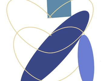 Abstract Art Prints/Modern Art/Blue And Gold Prints/Minimalist Art/ Abstract Prints/ Unframed Art/Abstract Print In The Uk/ Trending Prints