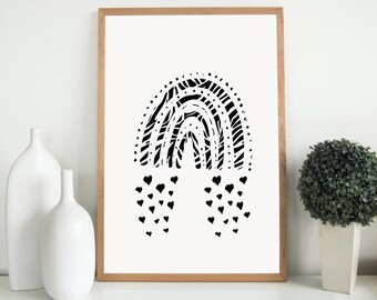 Scandi Rainbow Safari Animal Print/ Jungle Wall Print/ Rainbow Poster/ Animal Wall Art. Playroom Decor. Children’s Room. Office Decor.