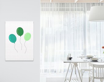 Balloon Print/Balloon Art/ Balloon /Green Balloons/Fun Art/ Quirky Art