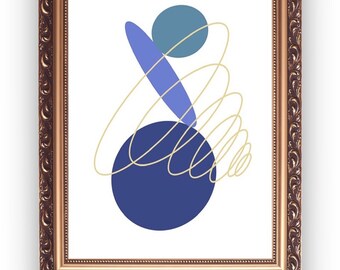 Abstract Art Prints/Styles/Modern Art/Blue And Gold Prints/Minimalist Art/ Abstract Prints/Unframed Art/Abstract Print/Gallery Wall